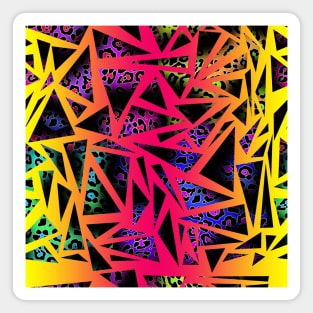 Colorful leopard skin texture with triangles Magnet